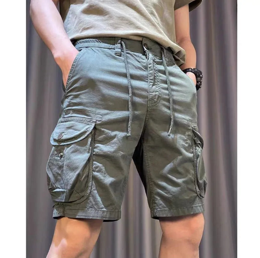 Loose straight leg overalls pants with multiple pockets in black, grey, green or khaki colours