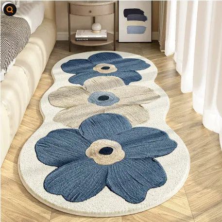 Flower shaped cashmere bedside blanket with alien cartoon design in multiple colour options