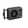 Black aluminium PC cooling radiator with power cord, measuring 89mm long