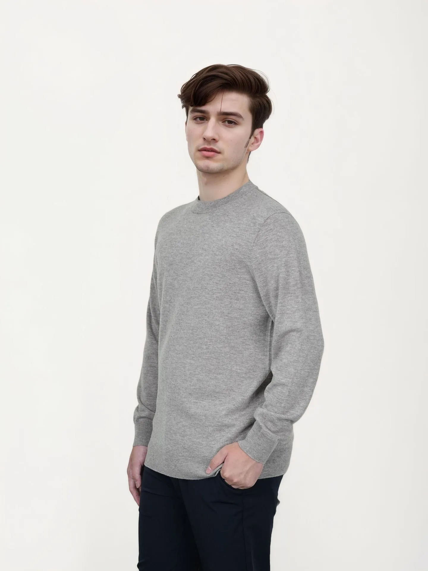 Men's regular fit pullover sweater in standard wool for autumn winter wear