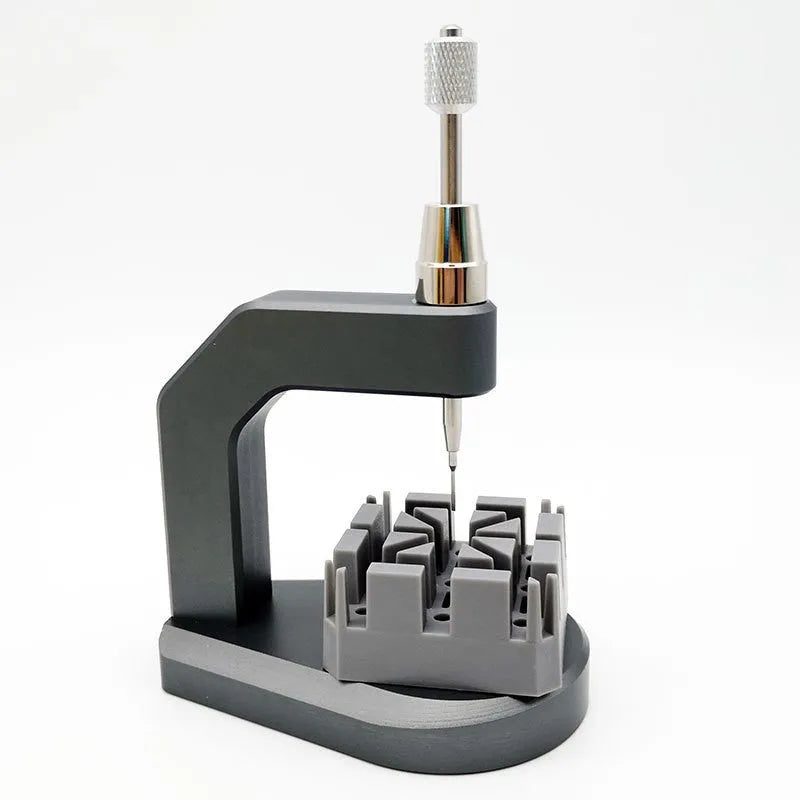 Silver-coloured professional press strap removal tool made from tool steel