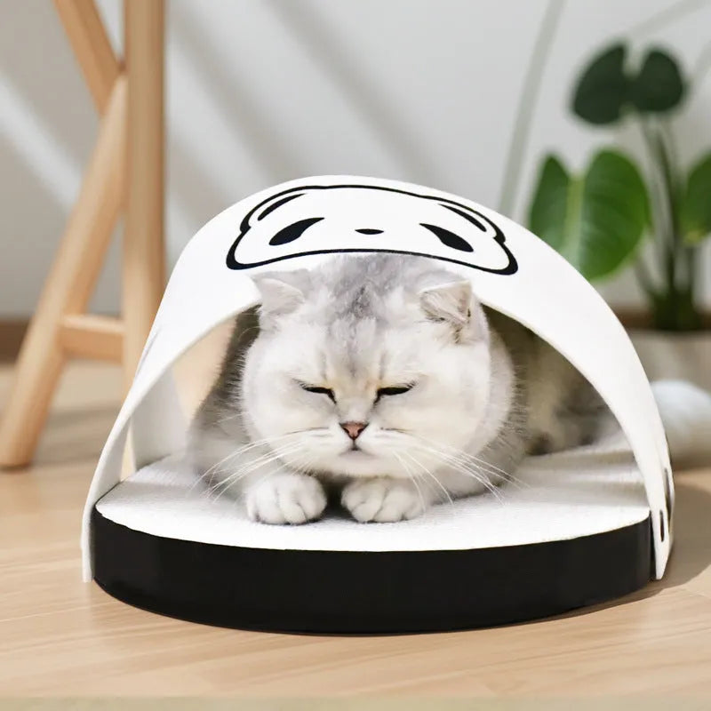 White corrugated cardboard cat scratch board in slipper style design