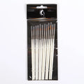 Twelve pearl white fluorescent marker pens with nylon wool brushes and wood holders for watercolour and acrylic painting