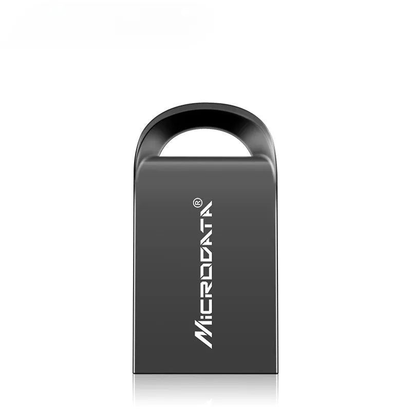 Silver metal car-shaped USB flash drive on a chain, shown alongside black and gold colour variants.