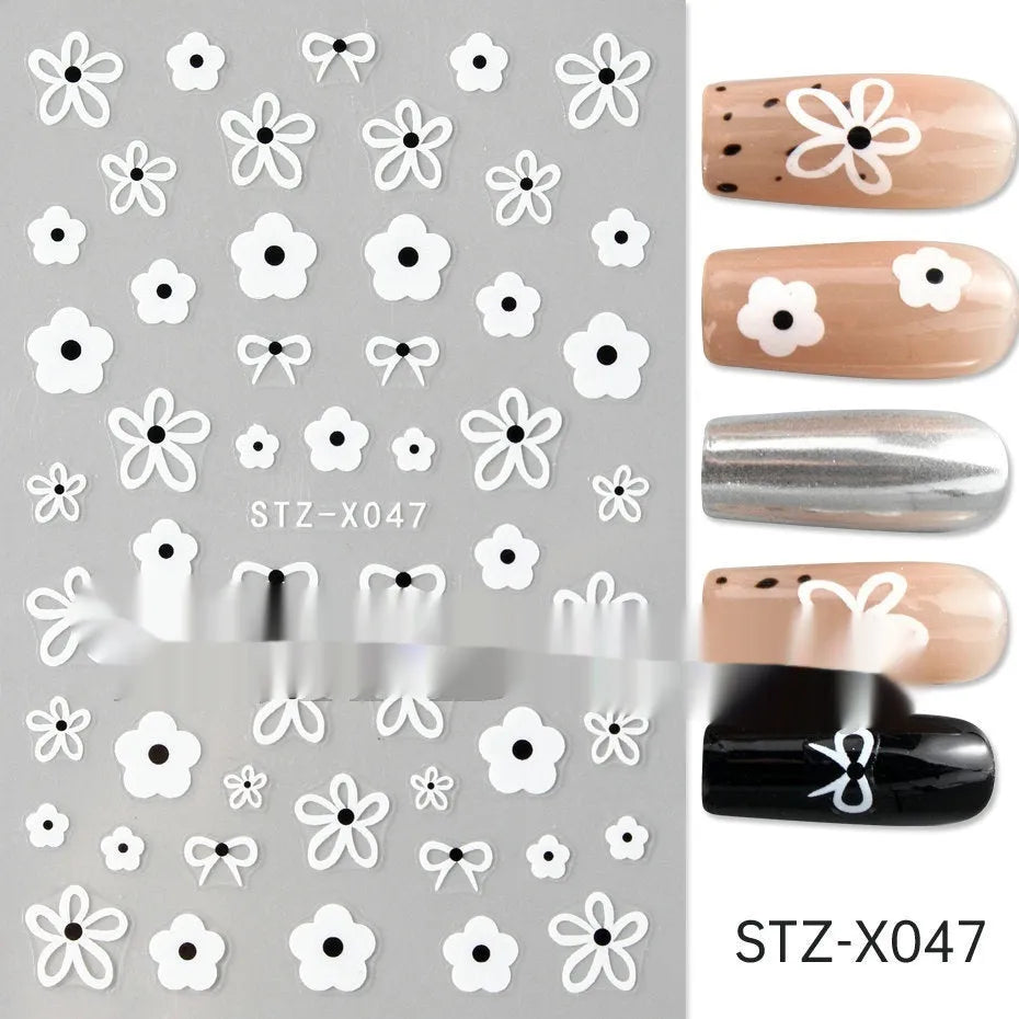 Black and silver stripe nail art stickers for French manicure designs in plastic material