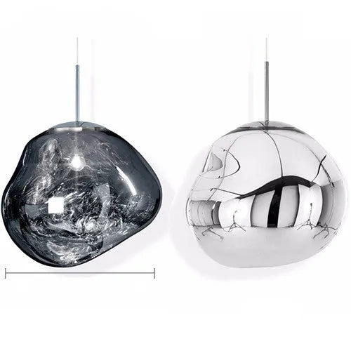 Irregular post-modern glass chandelier in gold finish with lava-like shape for bedroom or living room lighting