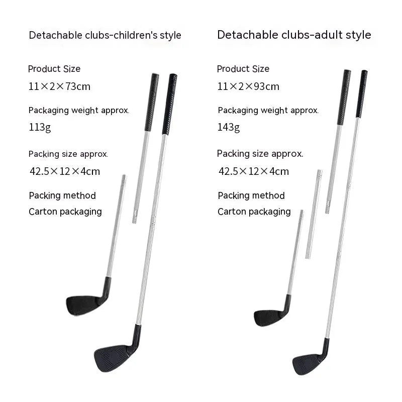 Metal golf club available in adult and children sizes for outdoor sports and fitness