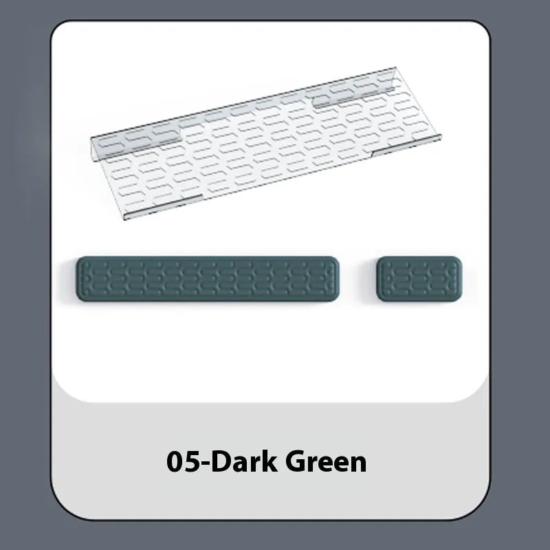 Double-sided keyboard and mouse pad with memory foam wrist strap in various colours