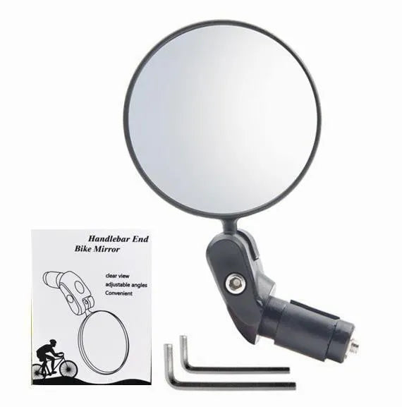 Black foldable convex rearview mirror with 7 cm diameter reflector