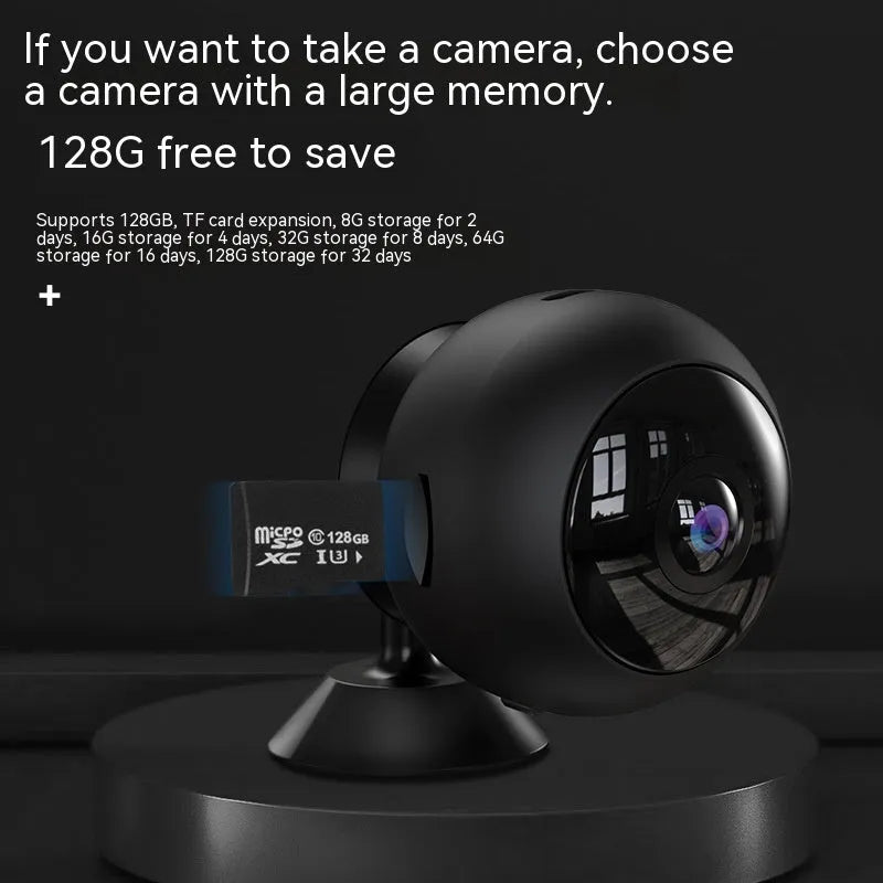 White 1080p wireless wifi security camera with lens on a grey ABS plastic housing.