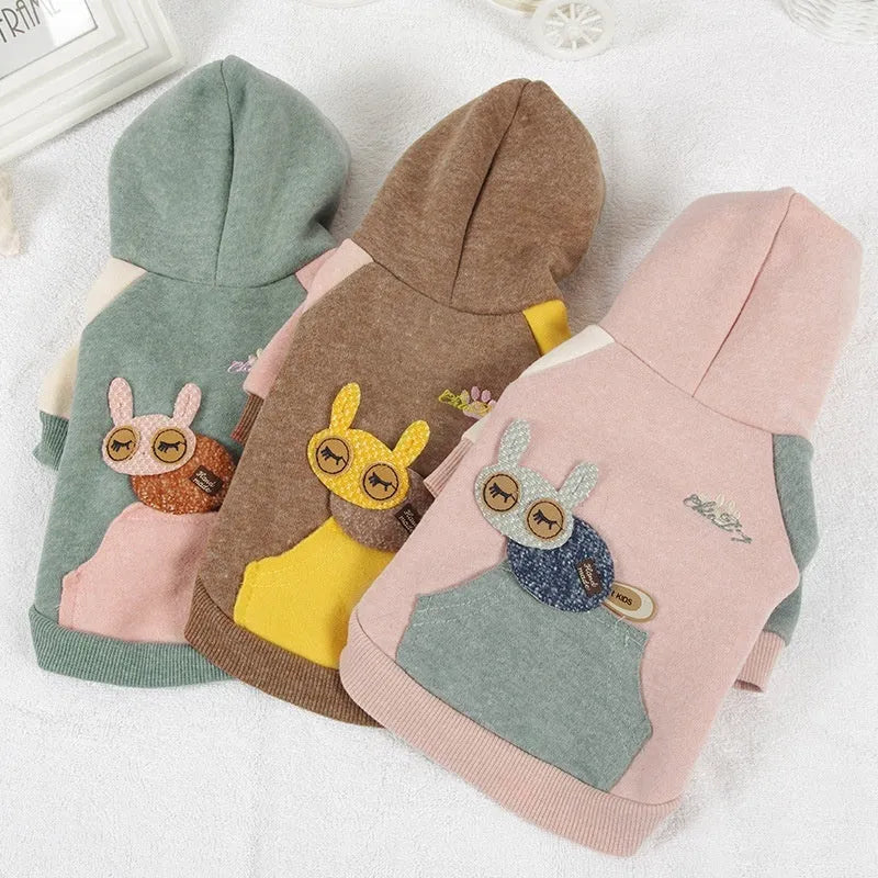 Brown cotton dog sweatshirt for leisure wear, shown on a model.