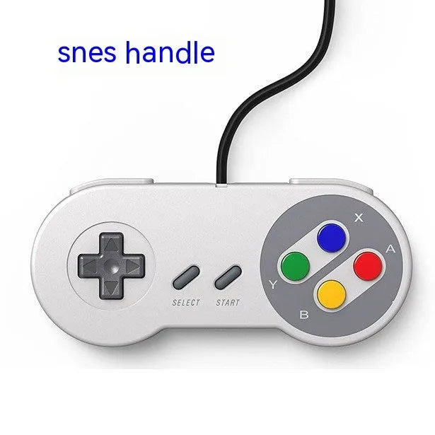 Black wired USB game controller body for Super ConsoleX and BoxArcade in SNES style