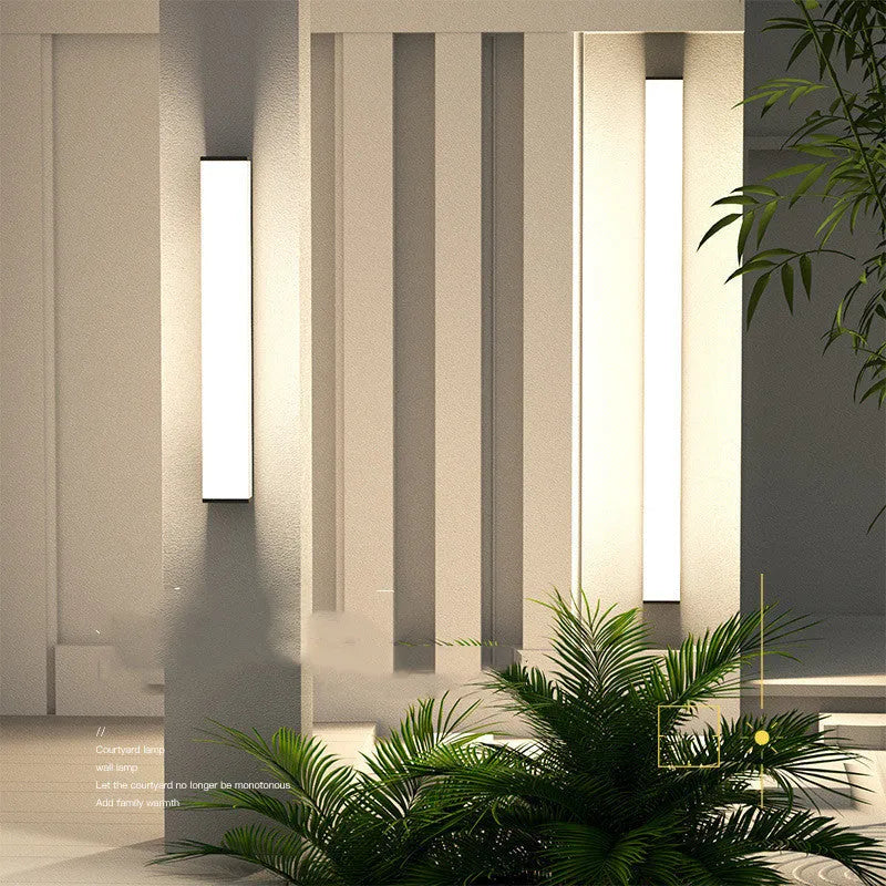 60cm stainless steel outdoor wall light with LED illumination and IP65 waterproof rating