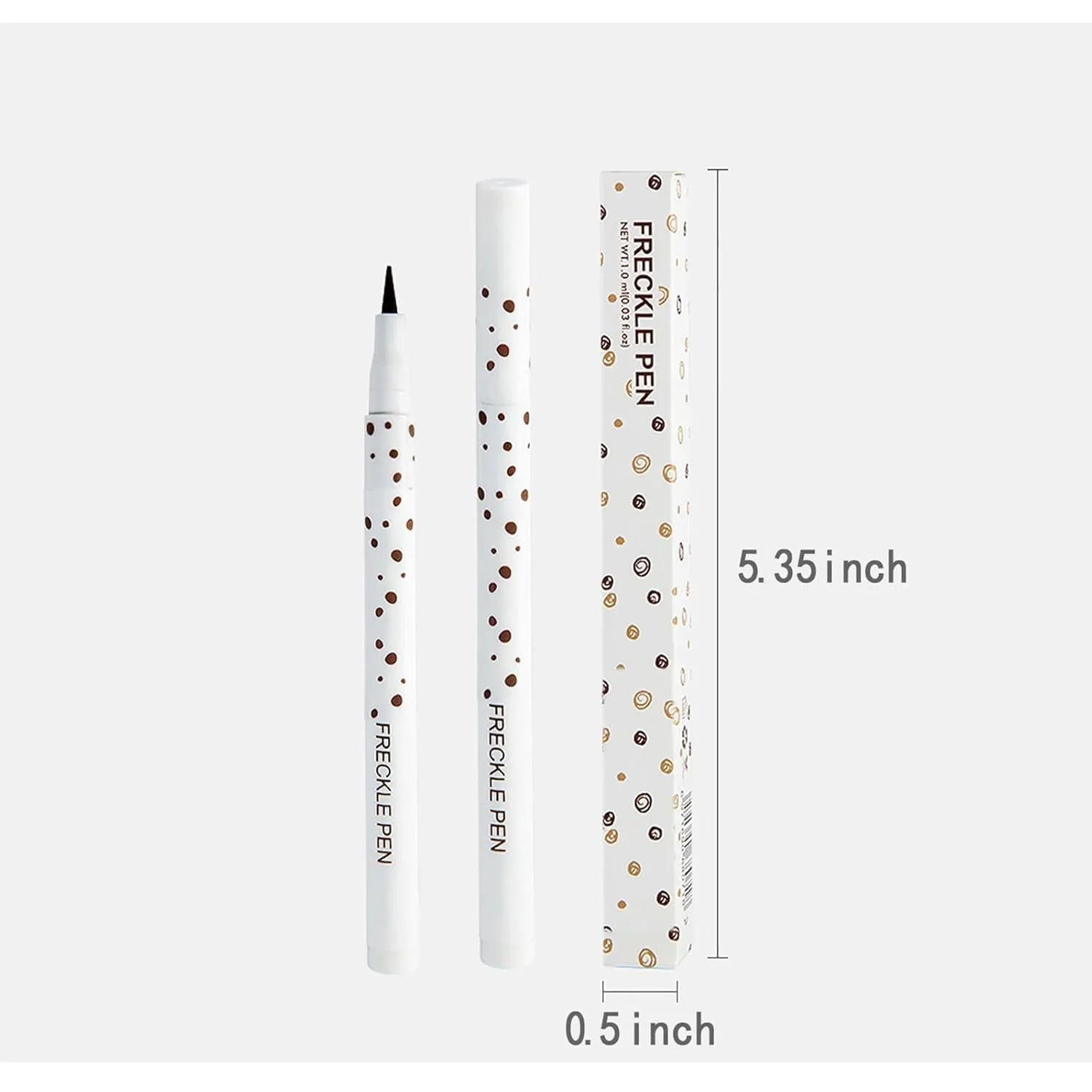 Dark brown freckle pen cosmetic marker for creating realistic false freckles on face and body