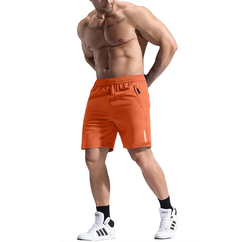 Men's grey bamboo fibre sports shorts with an elastic drawstring waistband.