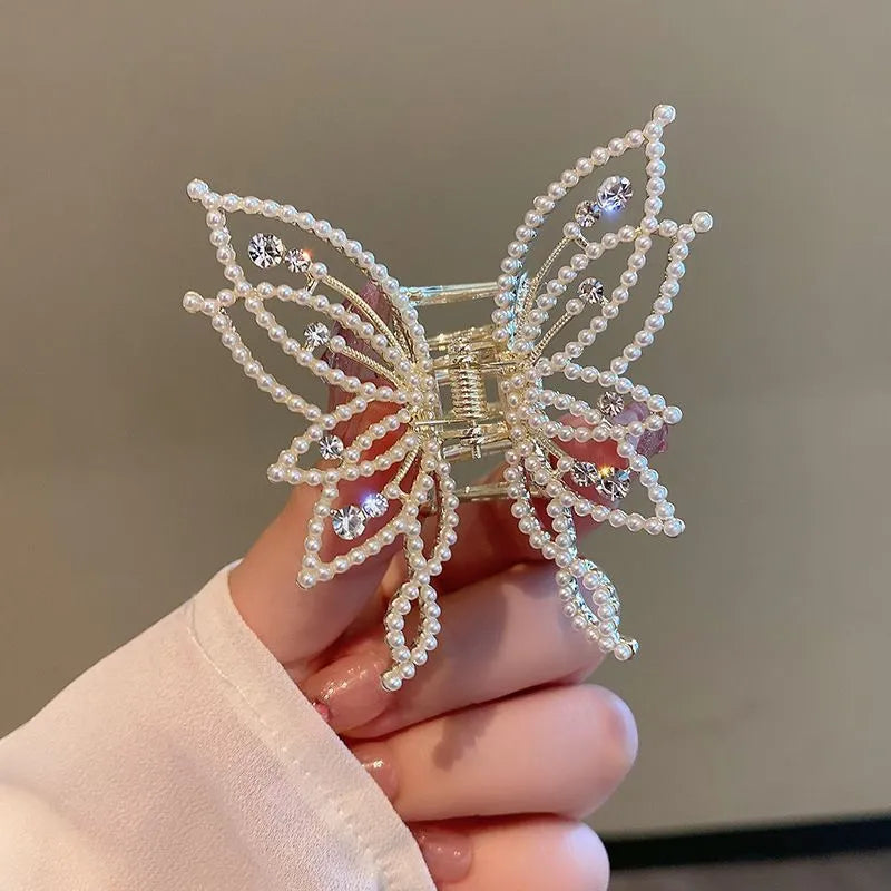 Butterfly hair clip barrette for women with alloy construction and decorative design