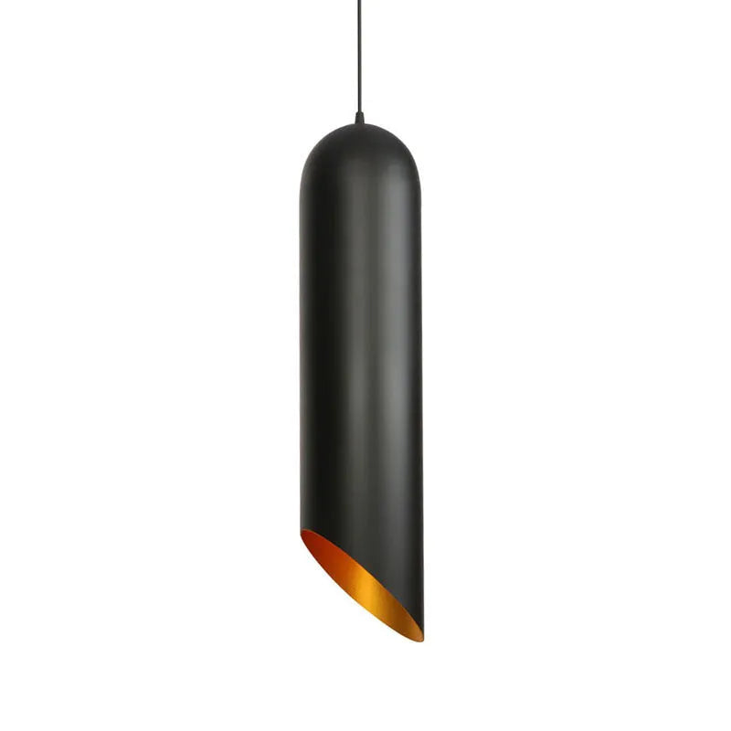 Iron retro art chandelier in matte black finish, shown in long and short variant options for ceiling mounting.