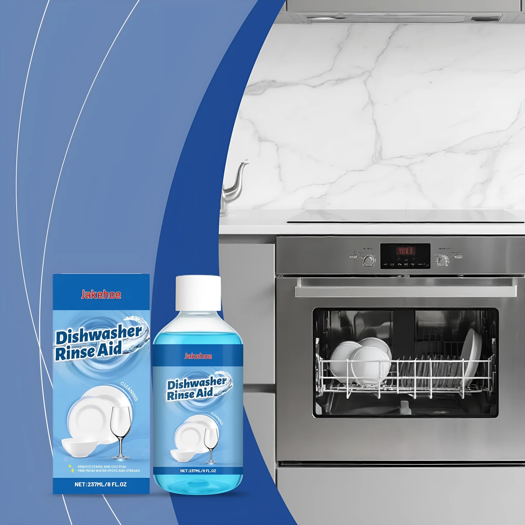 237ml bottle of dishwasher detergent aid and kitchenware cleaning solution