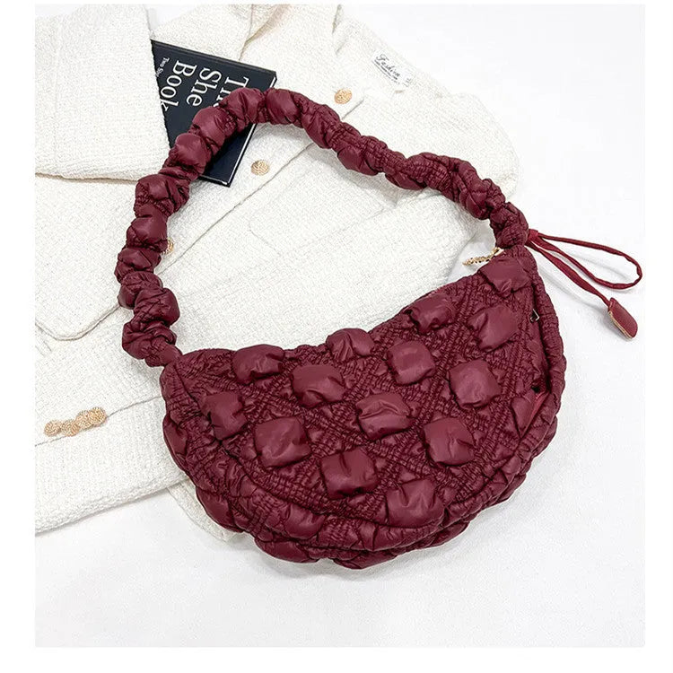 Women's casual nylon messenger bag in a solid colour with a long shoulder strap