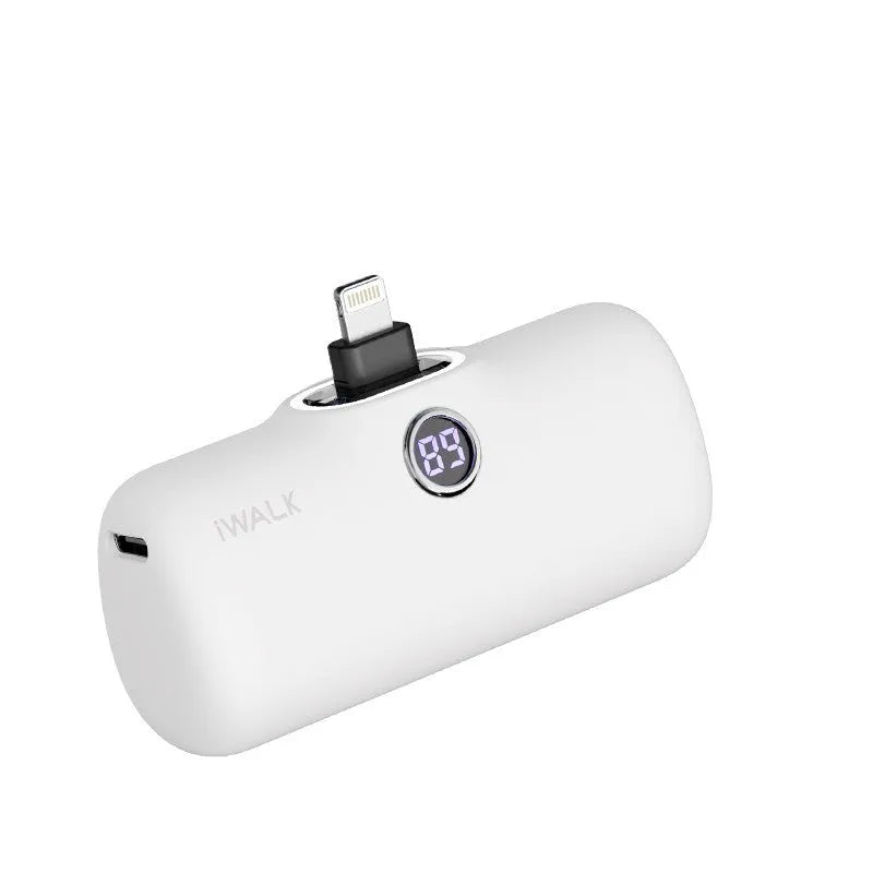 Mini lipstick portable power bank showing colour options and compact dimensions