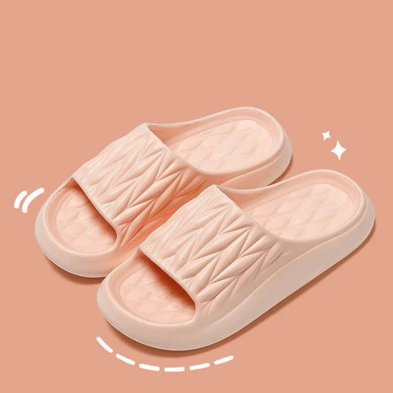 Leaf texture design EVA slippers in multiple colours with non-slip soles for indoor household use