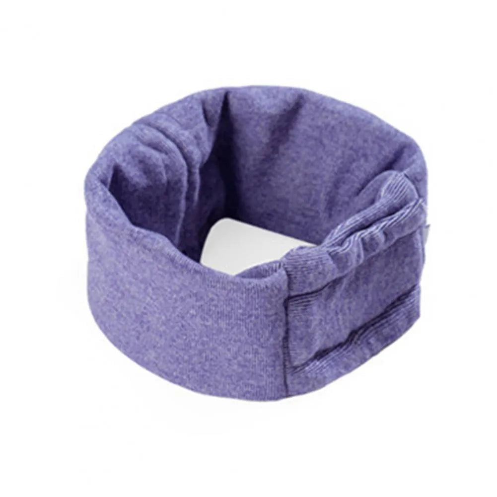 Black dog calming hoodie with ear wraps and closure, shown on a dog model