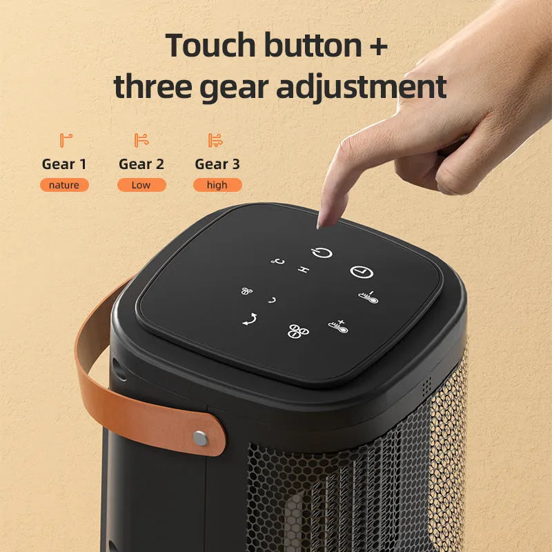 White PTC air heater with digital touch screen and remote control for 11-20m² rooms