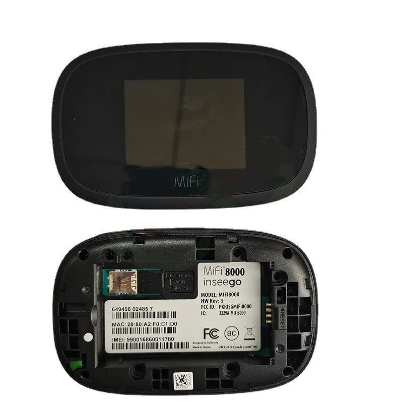 Black portable 4G wireless router with dual-core processor and compact design