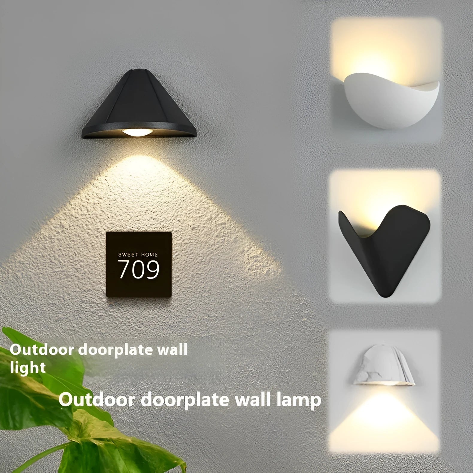 5W waterproof courtyard LED lamp with aluminum alloy body in black or white finish emitting 3000K warm light