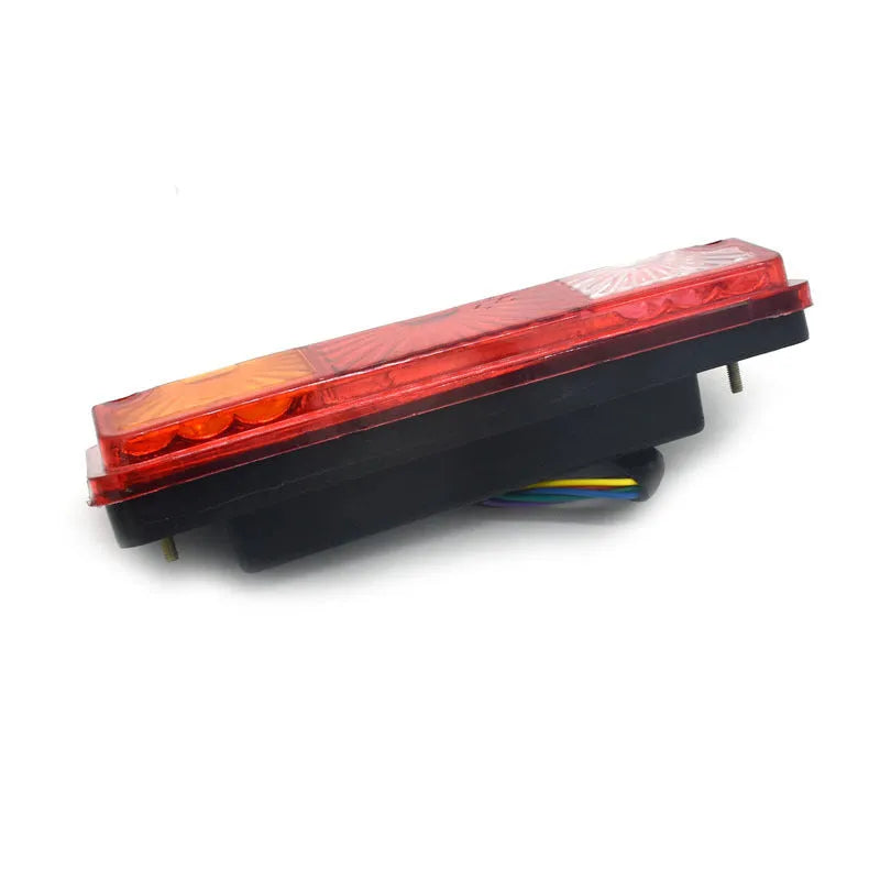Black semi-closed taillight for electric tricycles measuring 200mm by 70mm with 12V and 48-60V compatibility