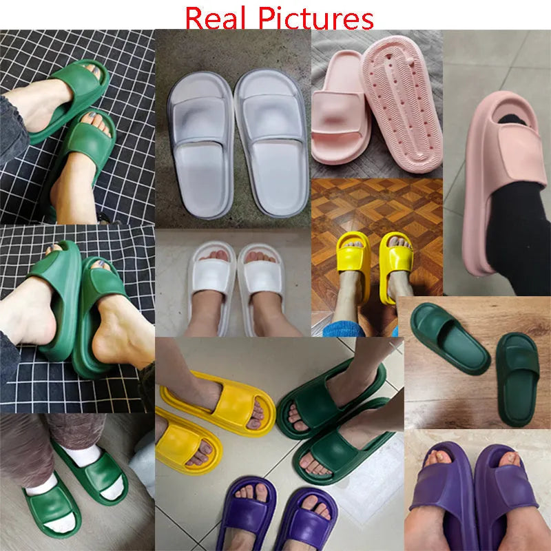 Thick sole EVA foam flip flop slippers for men and women in various colours.