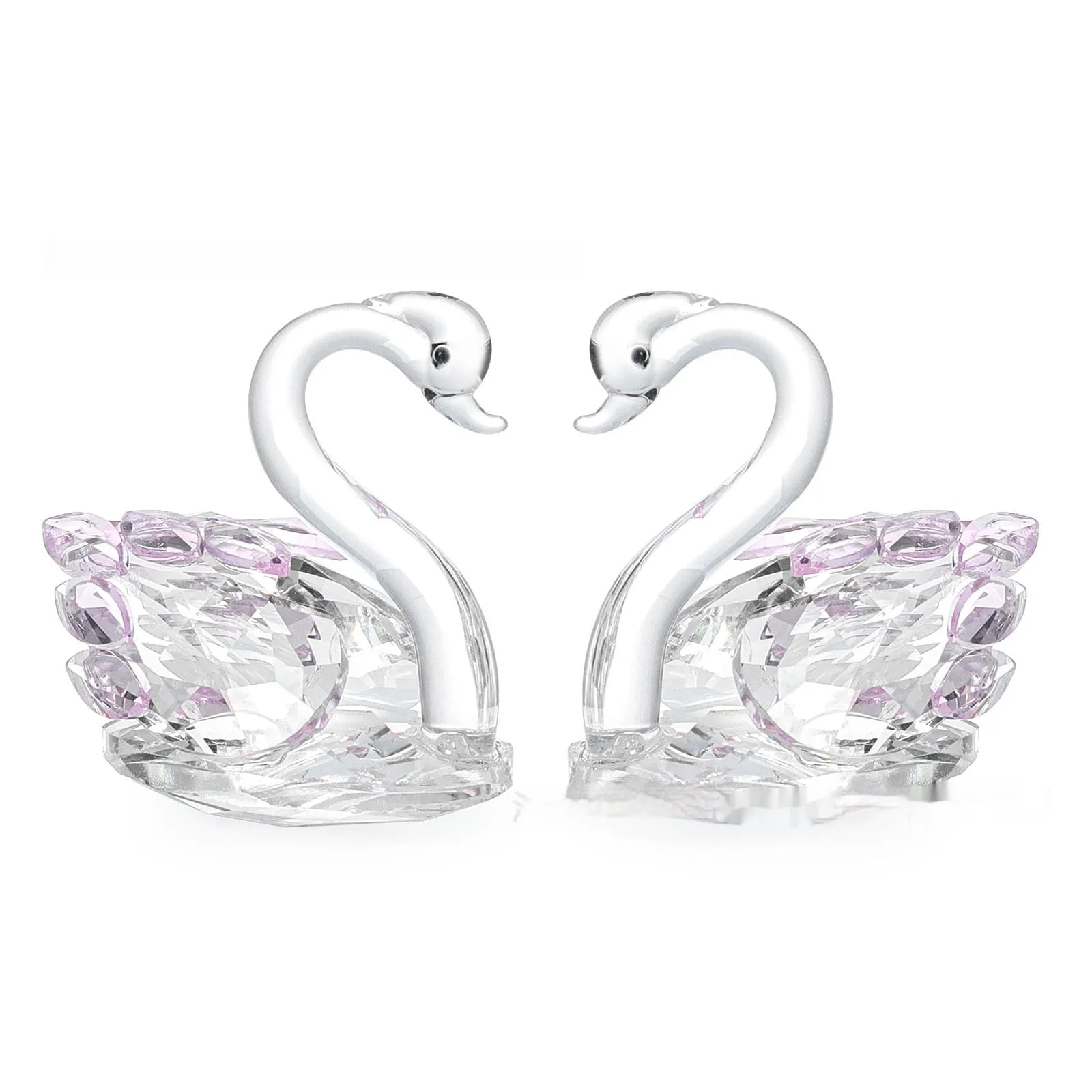 Crystal swan desktop ornament in modern simplicity style with colour options