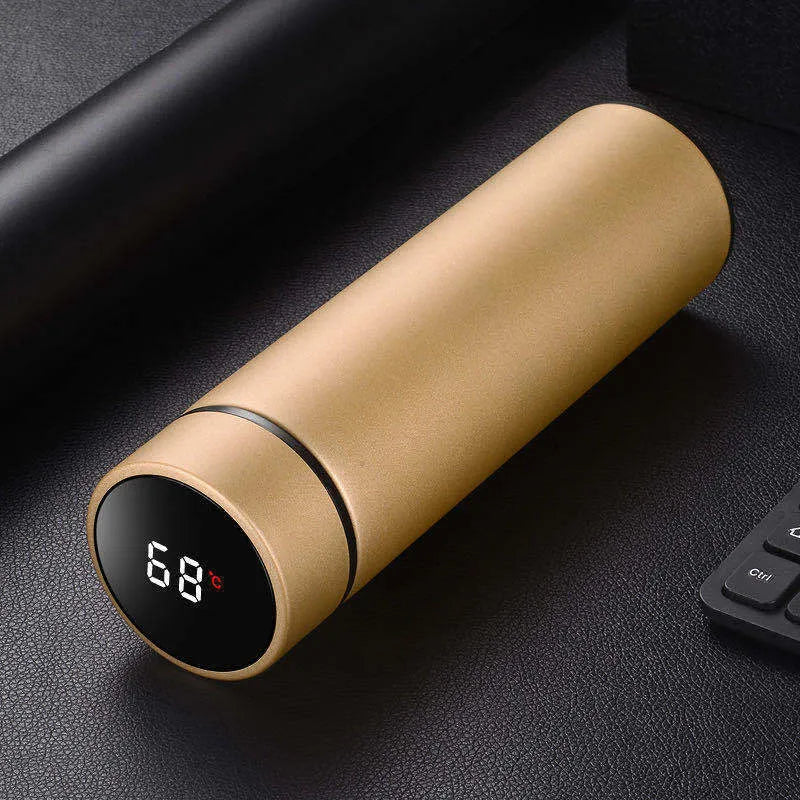 450ml stainless steel vacuum insulated water bottle with copper layer in black, red, gold, and blue colour options