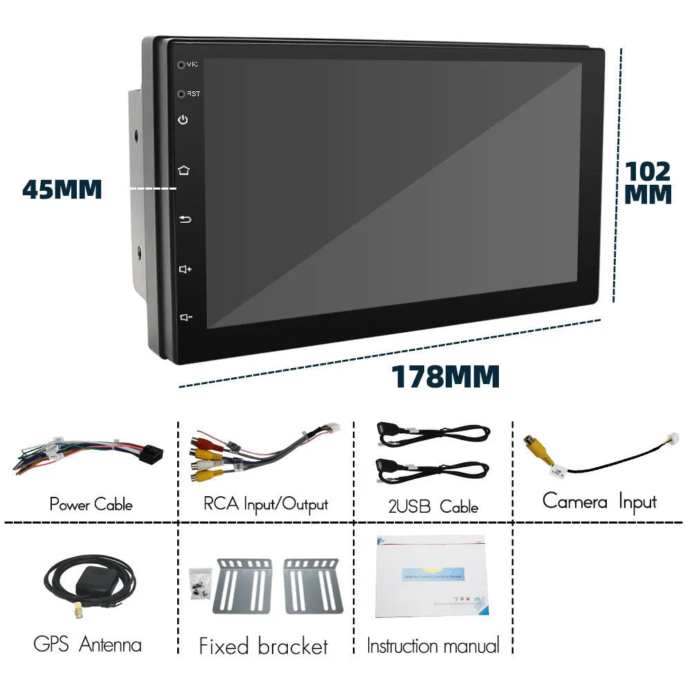 Universal black car MP5 navigation player with 7-inch touchscreen for GPS and media playback