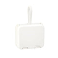 Handbag back clip power bank in blue, showing clip, phone stand function, and Type-C/Lightning ports.