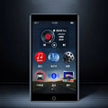 Black Ruizu H1 8GB MP3 MP4 player with 4.0 inch touch screen showing media interface
