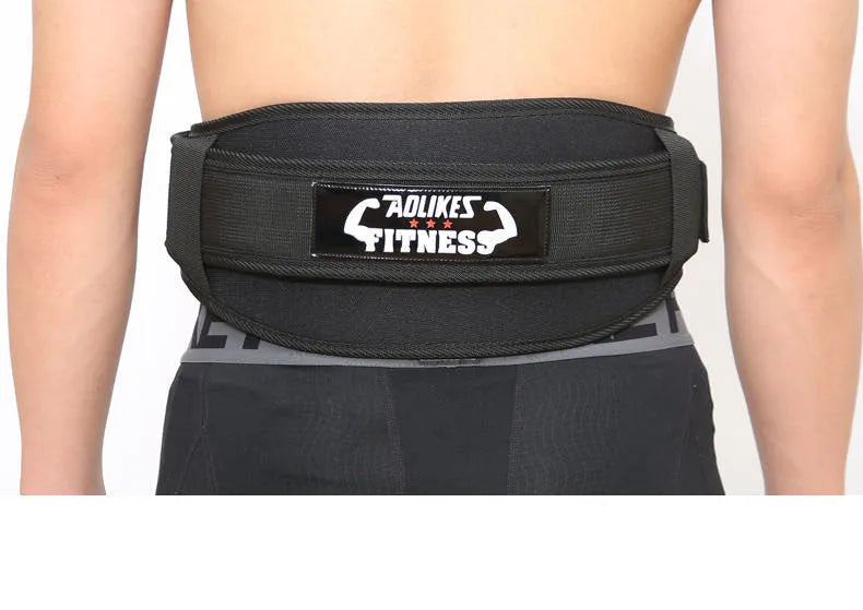Nylon fitness waistband for adult weightlifting in black, red, or yellow colours