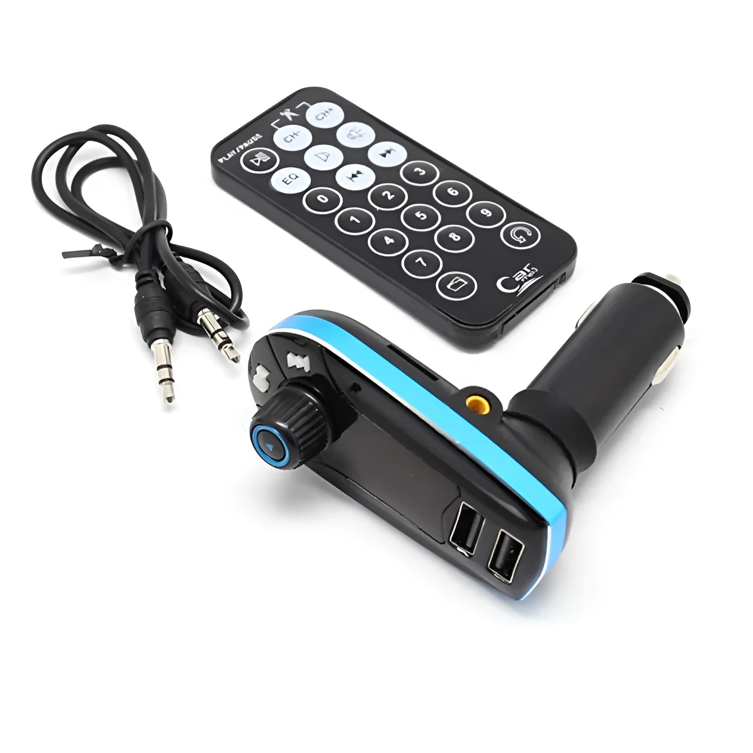 BT618C compact black car Bluetooth FM transmitter and MP3 player with LCD screen