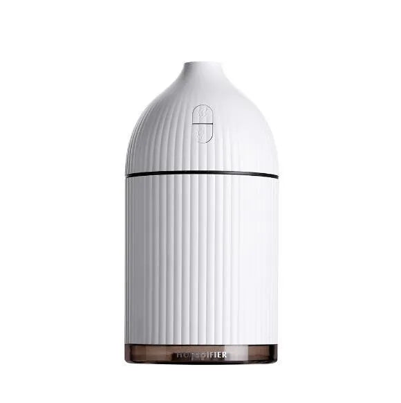 White USB-powered aromatherapy diffuser humidifier with LED light, 300ml capacity