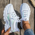 Women's Flyknit mesh lace-up sneakers in multiple colour options with rubber sole