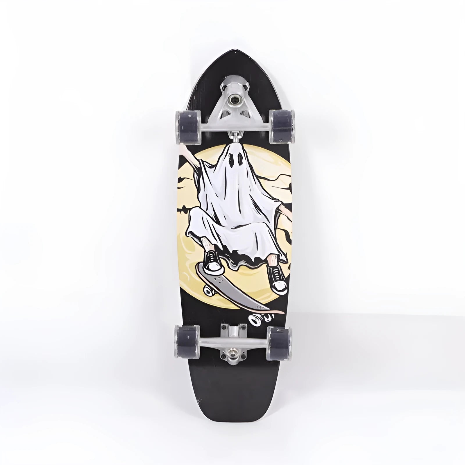 White maple wood street scooter with 31-inch deck for adult riders.
