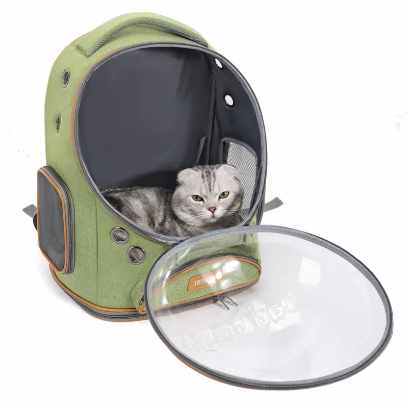Visual transparent large capacity cat backpack in Oxford fabric for pet travel