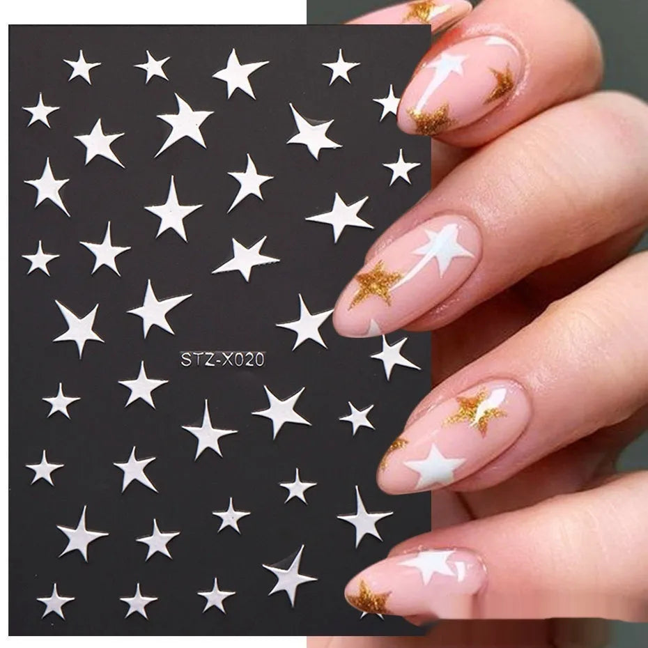 Black and silver stripe nail art stickers for French manicure designs in plastic material