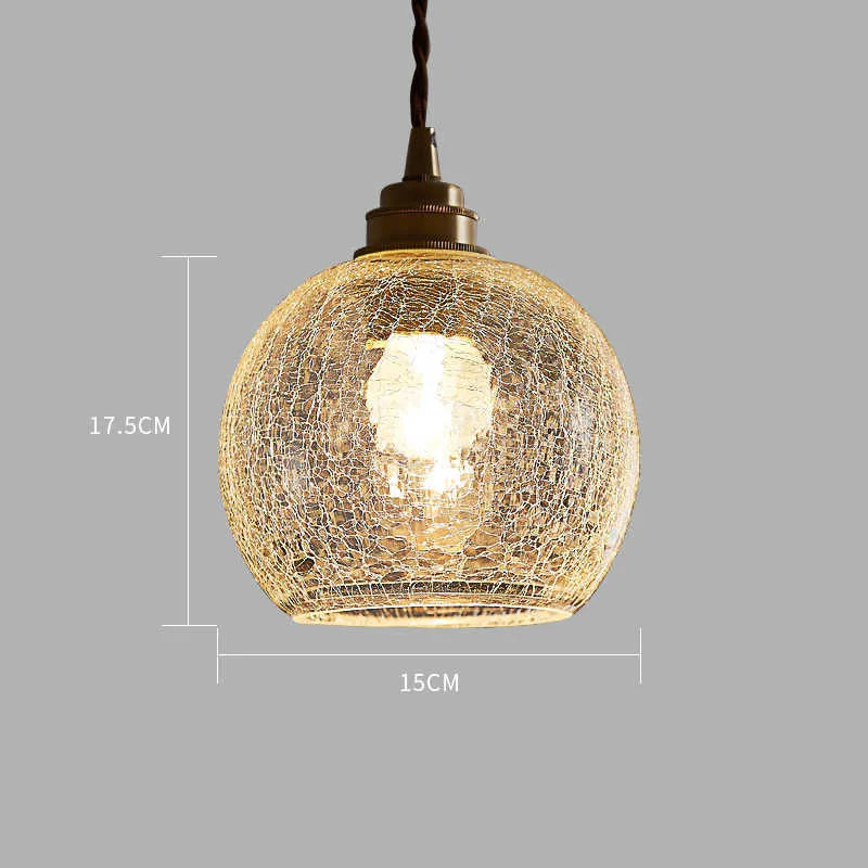 Brass chandelier with glass ball shades in diamond colour, showing 17.5cm by 15cm size