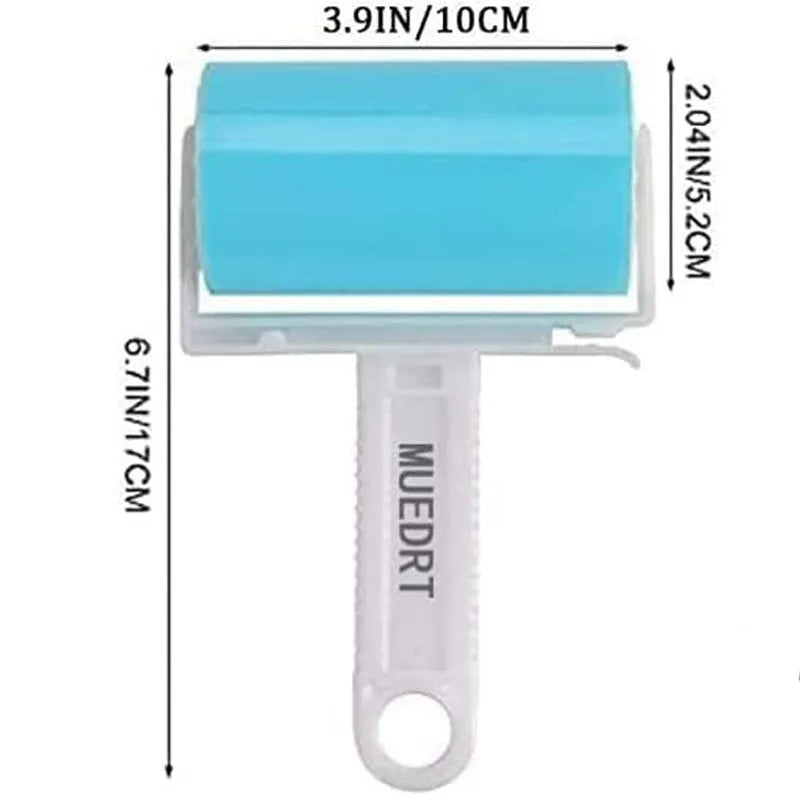 Reusable washable lint roller with cover for pet hair removal on fabrics