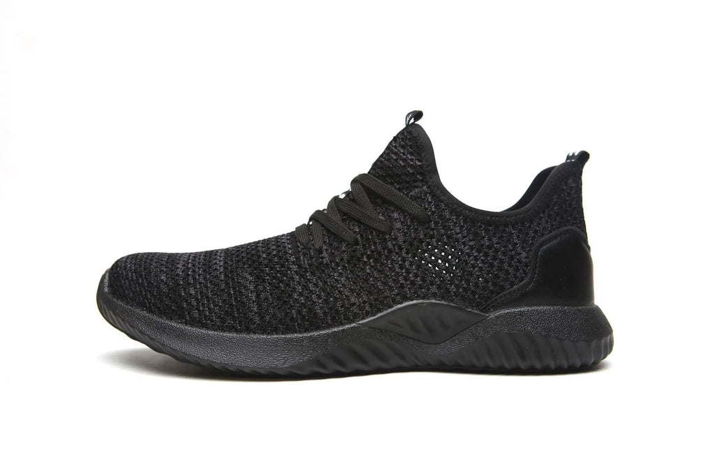Safety work shoes with steel toe cap and anti-static features in black colour