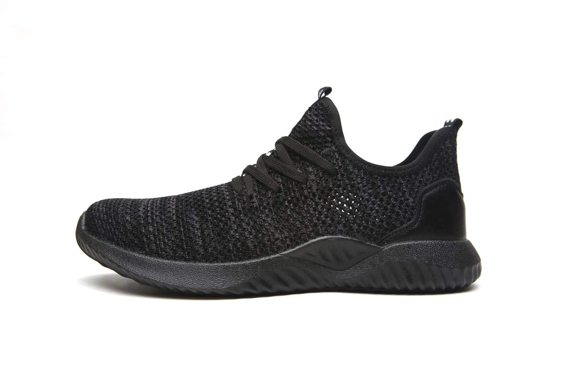 Safety work shoes with steel toe cap and anti-static features in black colour
