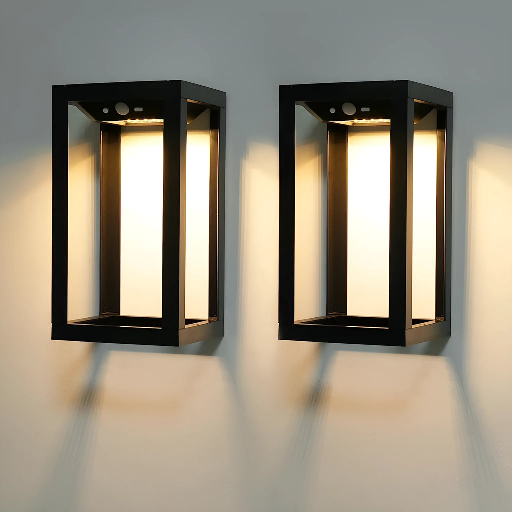 Modern Chinese outdoor solar wall lamp with plastic housing for courtyard installation
