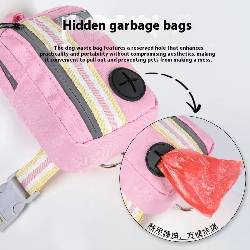 Explosion-proof anti-strangulation pet harness with 1.5 metre traction rope in oxford cloth material