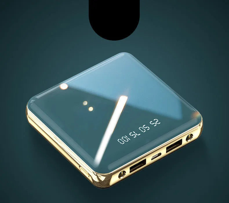 Square mini power bank 20000mAh with multi-U ports and plastic shell in blue green grey or red